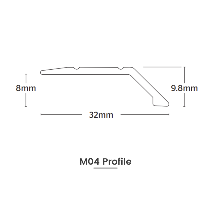 M04 - 8mm Angle Edge Flooring Trim for Wood & Laminate Flooring