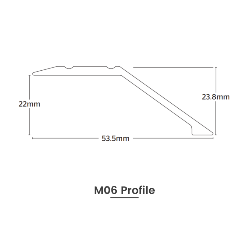 M06 - 22mm Angle Edge Peel & Stick Flooring Trim for Wood & Laminate Flooring