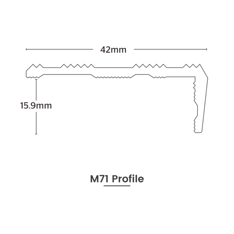 M71 - 15.9mm Matwell Edge Flooring Trim for Hard Flooring (Vinyl / Laminate & Wood)