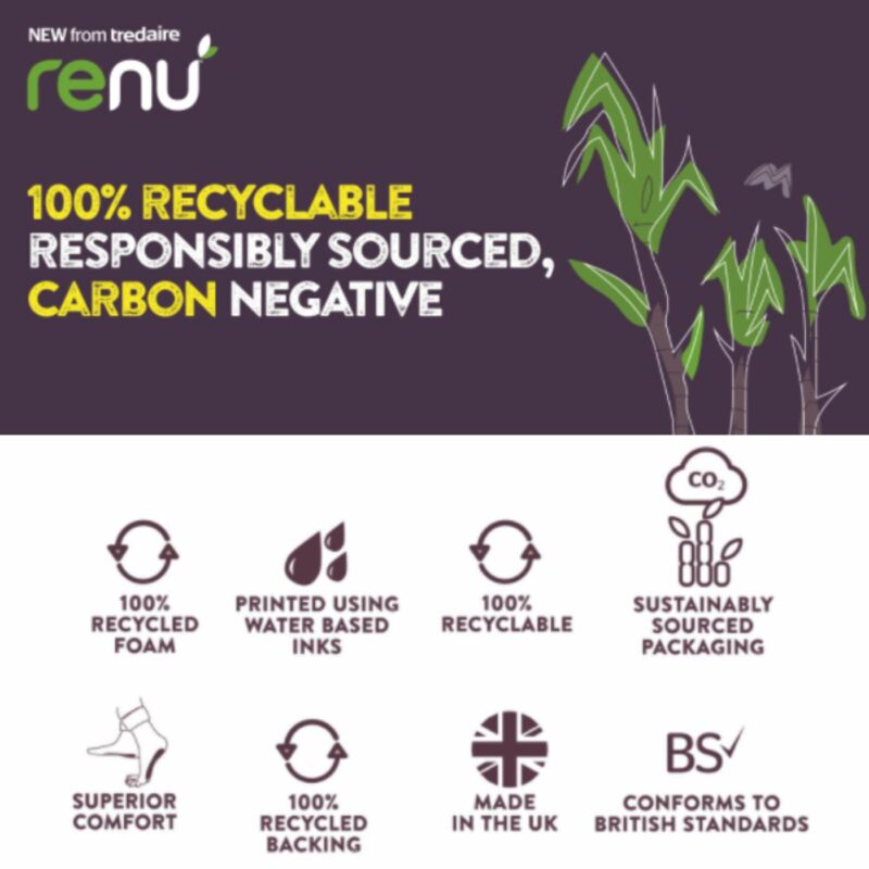 Tredaire - Renu® - 9mm - Sustainable Carpet Underlay - 98% Recycled - 15.07m² benefits